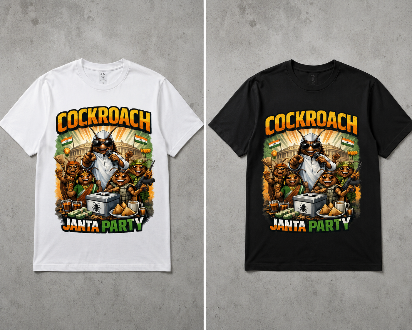 🪳Cockroach Janta Party T-Shirt – Political Satire Graphic T-Shirt