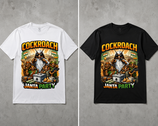 🪳Cockroach Janta Party T-Shirt – Political Satire Graphic T-Shirt